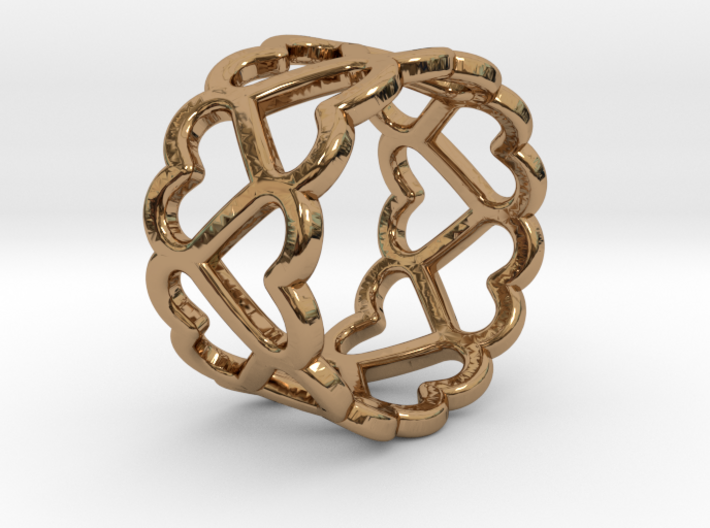 The Ring of Hearts (14 Hearts) Size: Japanese 9 3d printed