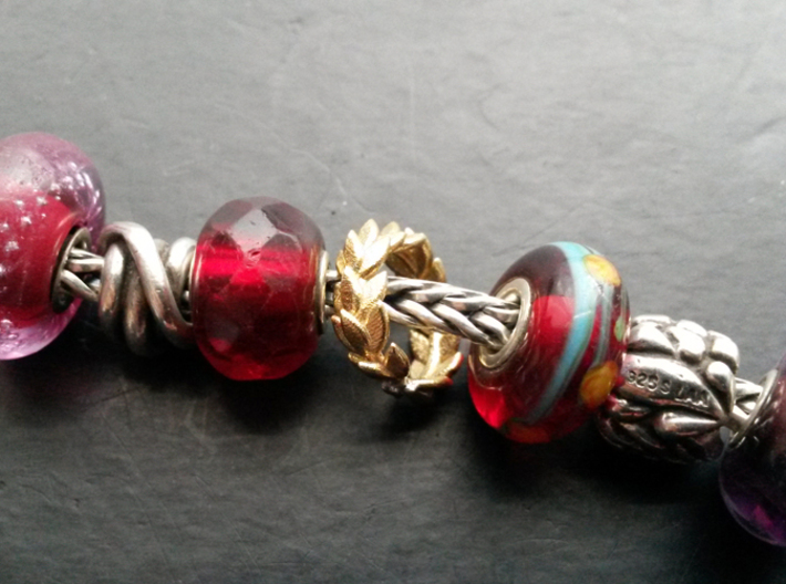 Laurel crown charm, Trollbeads compatible 3d printed 