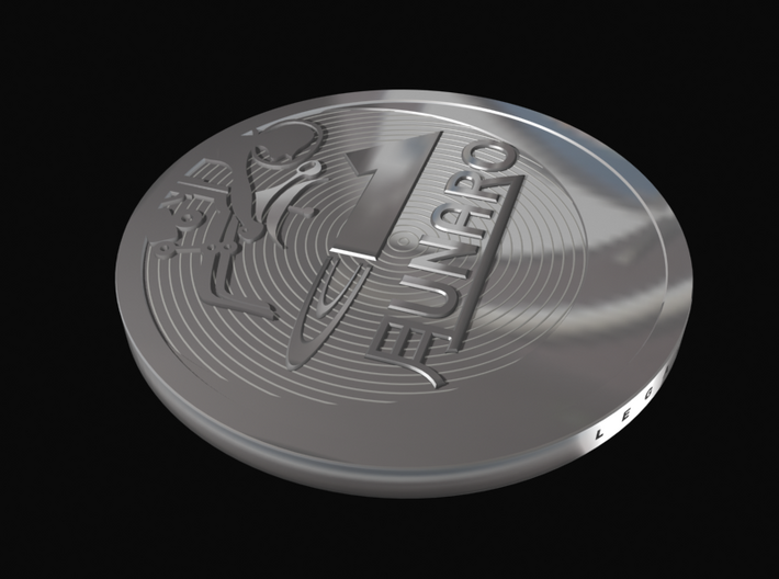 1 "Lunaro sterling 2013" coin 3d printed 