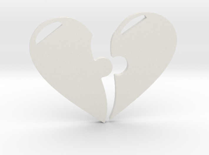 Heart Puzzle Pendant 1 3d printed