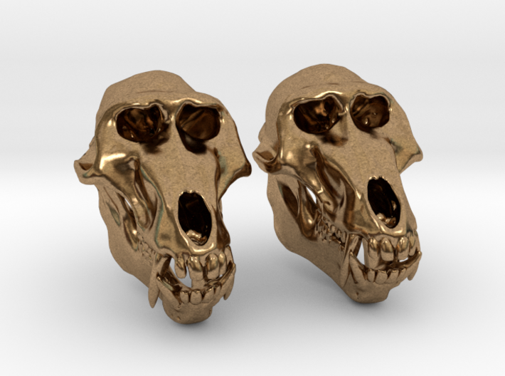 Baboon Skull Earrings - closed jaw 3d printed