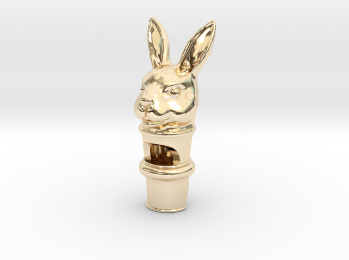 Silver Rabbit Whistle 3d printed