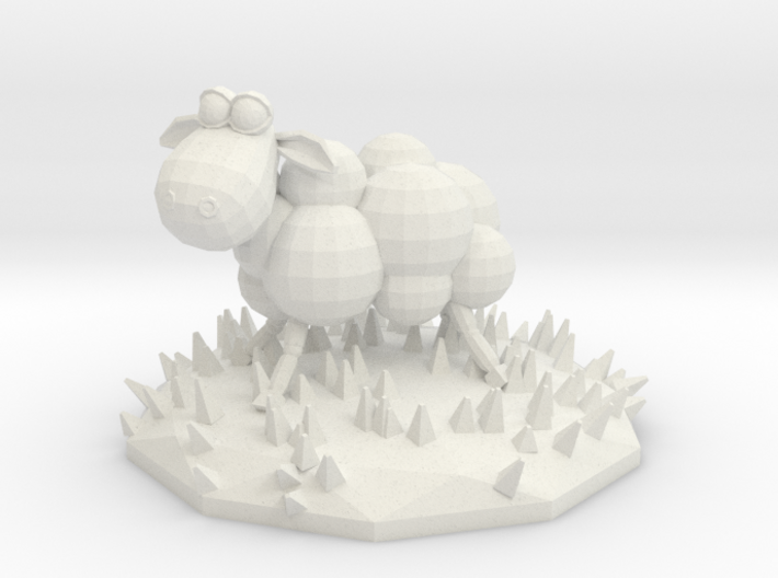 Funky sheep in a patch of funky grass 3d printed 