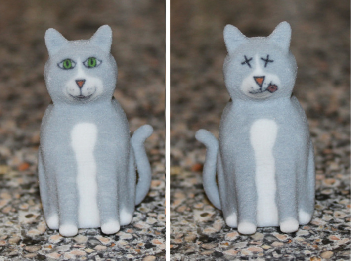 Schrödinger's Cat 3d printed Alive on One Side, Dead on the Other