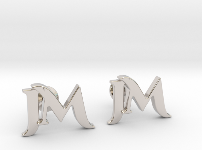 Monogram Cufflinks JM 3d printed