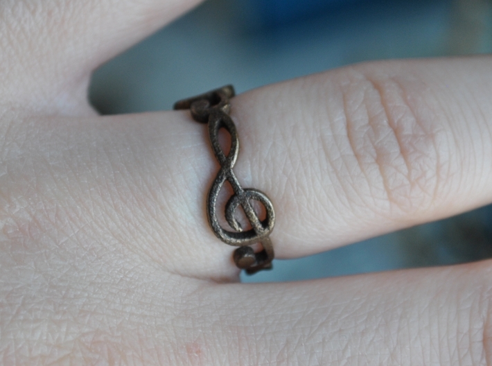 Treble Clef Ring 3 3d printed