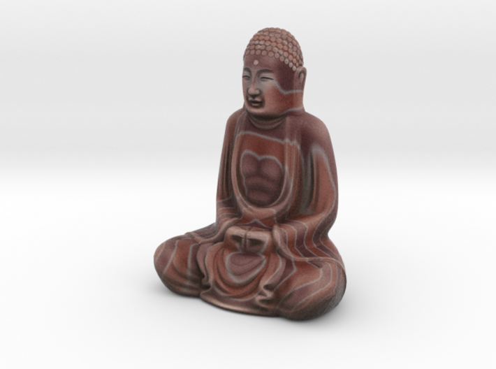 Textured Buddha: earthy bands. 3d printed 