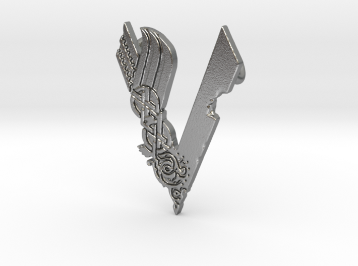 Vikings Logo Pendant (with added damage) 3d printed