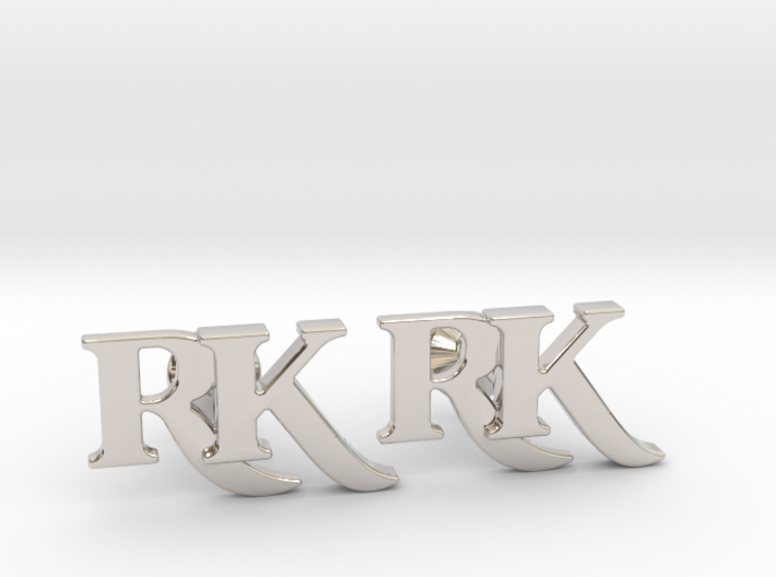 Monogram Cufflinks RK 3d printed