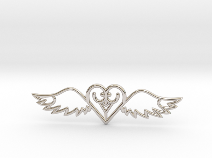 Flying Heart Necklace 3d printed