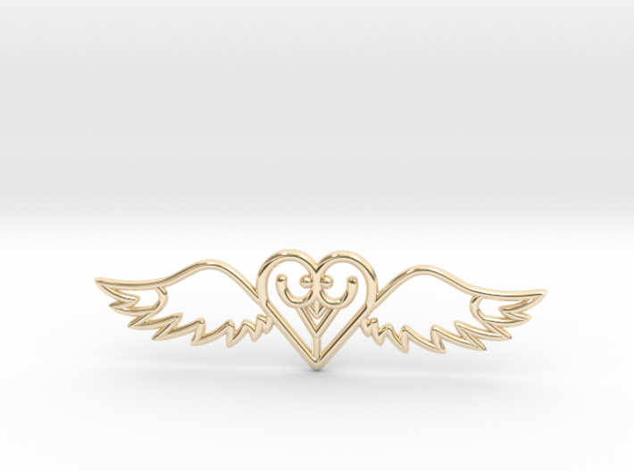 Flying Heart Necklace 3d printed