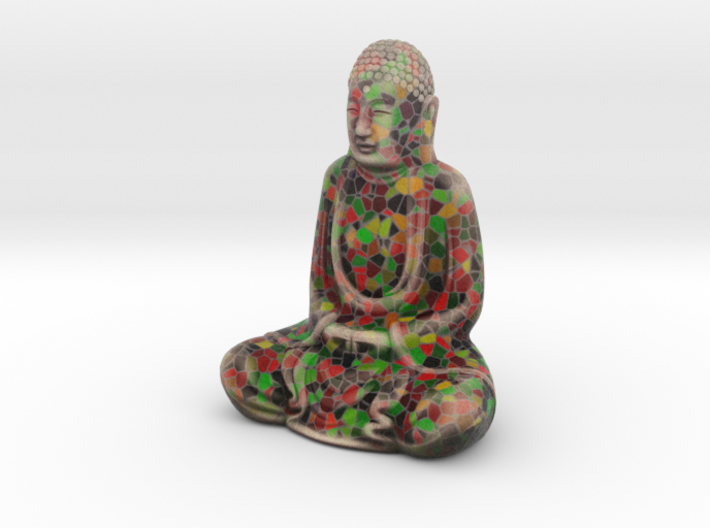 Textured Buddha: fiesta inlay. 3d printed 