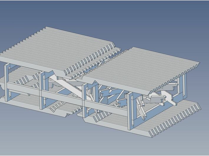 HO Scale PEIR Booking Stn Rafter Set 3d printed