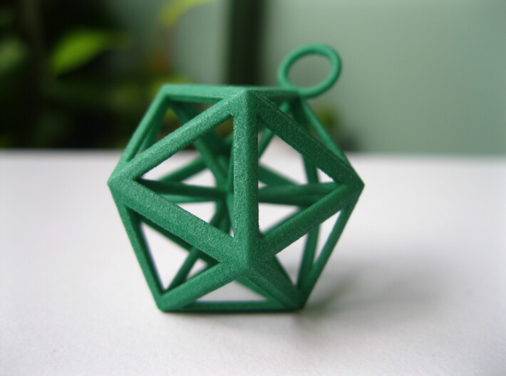 Icosahedron pendant 3d printed