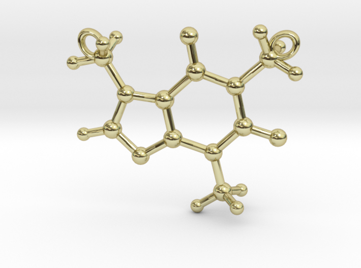 Caffeine Molecule Necklace 3d printed