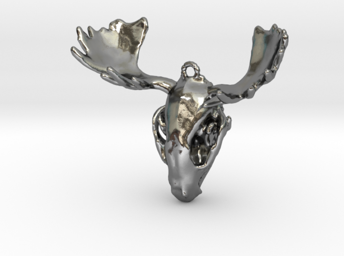 Raccoon Moose Skull Pendant 3d printed