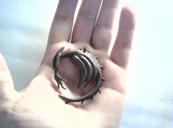  Small Dragon With Fire Pendent 3d printed 