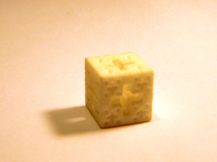 Jerusalem Cube Fractal Pendant 3d printed White Strong &amp; Flexible