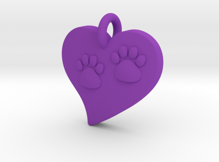 Pet Paw In Heart A 3d printed