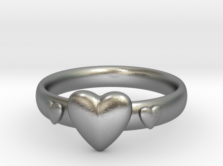 Ring with hearts 3d printed