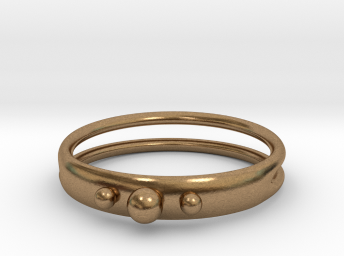 Ring with beads, open back 3d printed