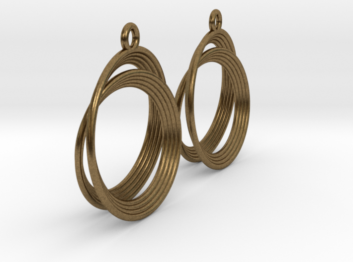 Four-Coil 1 2 Earrings 3d printed