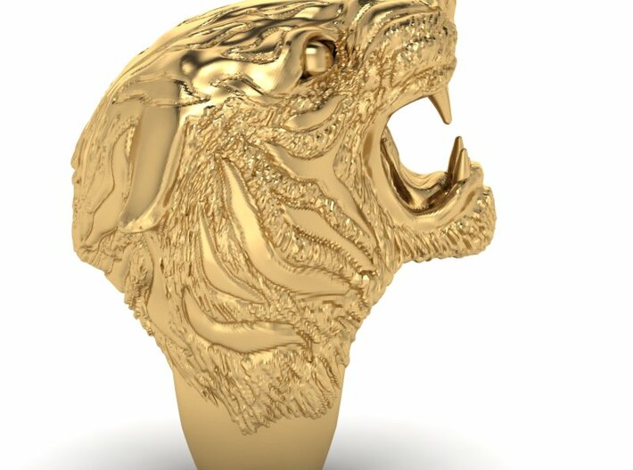 Tiger ring size 7 3/4 3d printed 