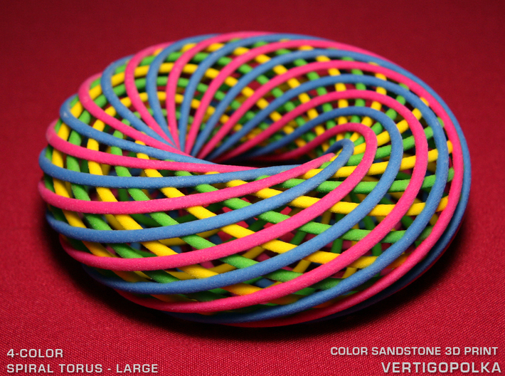 4-Color Spiral Torus LG 3d printed