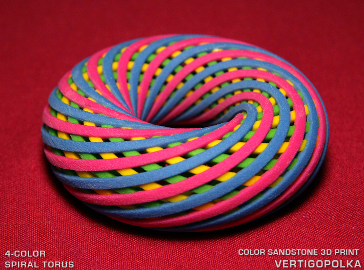 4-Color Spiral Torus 3d printed