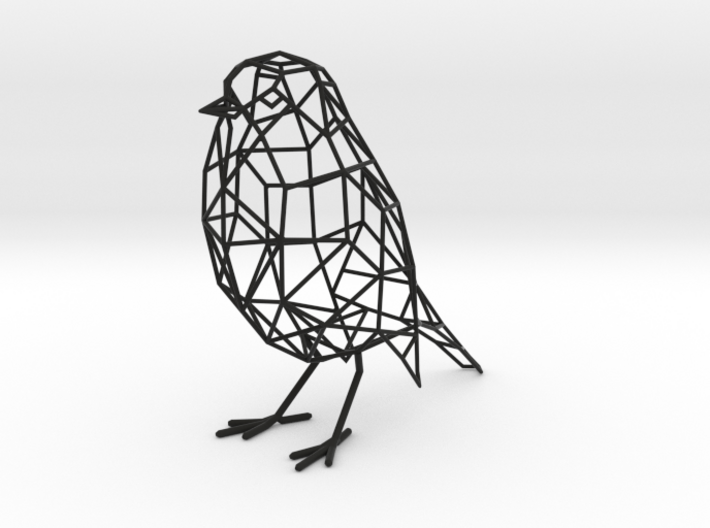 Bird wire frame model (with eyes) 3d printed