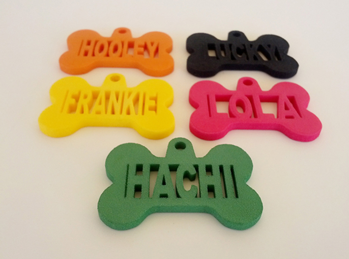 Bone Pet ID Tag - Hachi 3d printed With Multiple Color