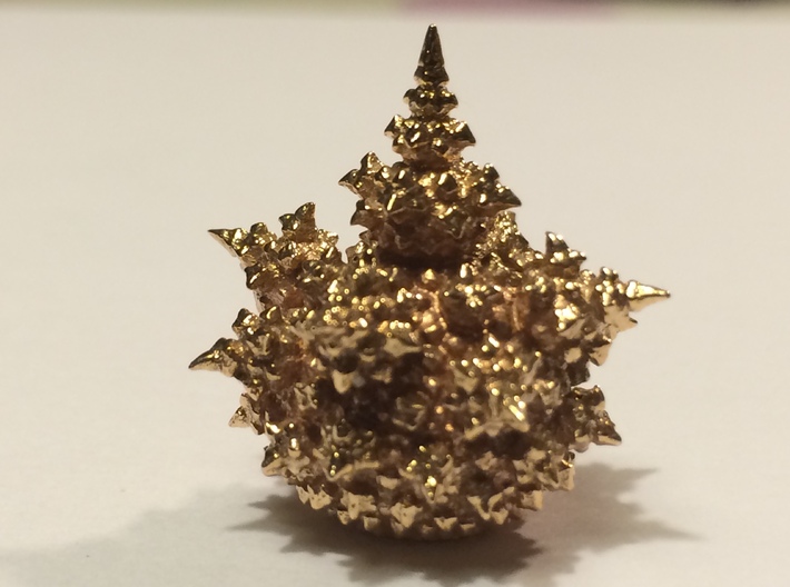 Amazing Fractal Bulb - mini 3d printed Polished Bronze