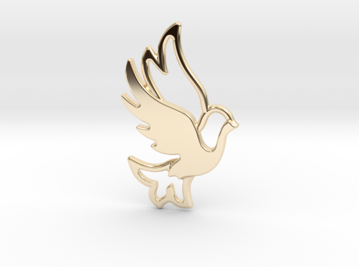 Dove combination pendant 3d printed 