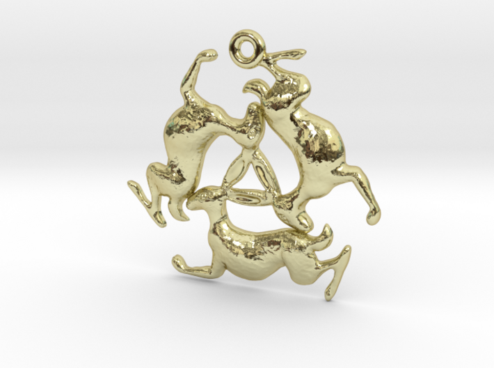 Three Hares Pendant 3d printed