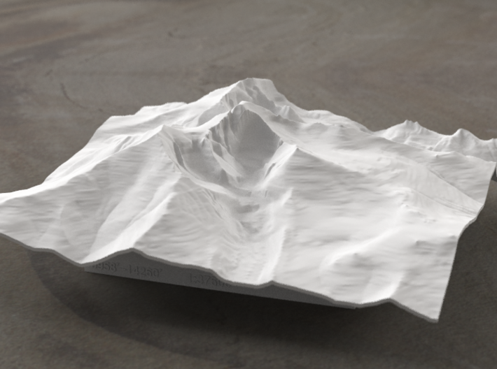 6'' Longs Peak Terrain Model, Colorado, USA 3d printed Radiance rendering