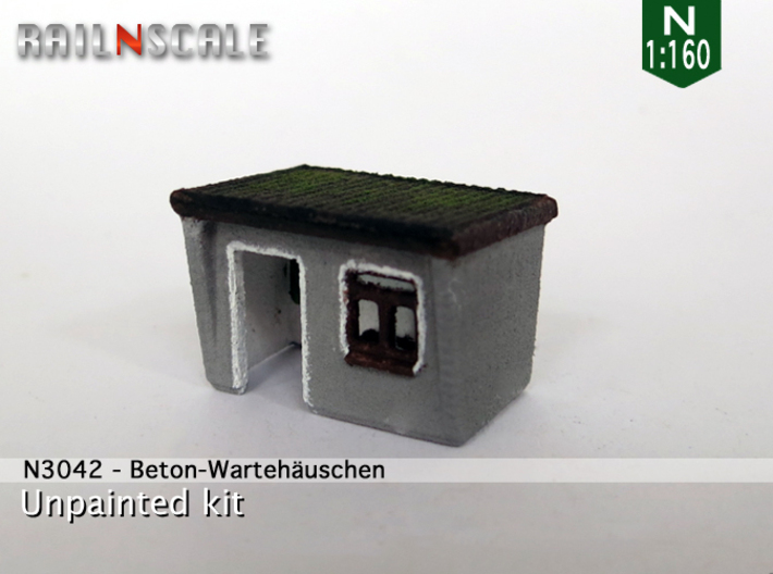 Beton-Wartehäuschen (N 1:160) 3d printed 