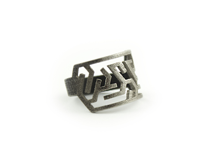 Maze Delta Ring size US6 3d printed