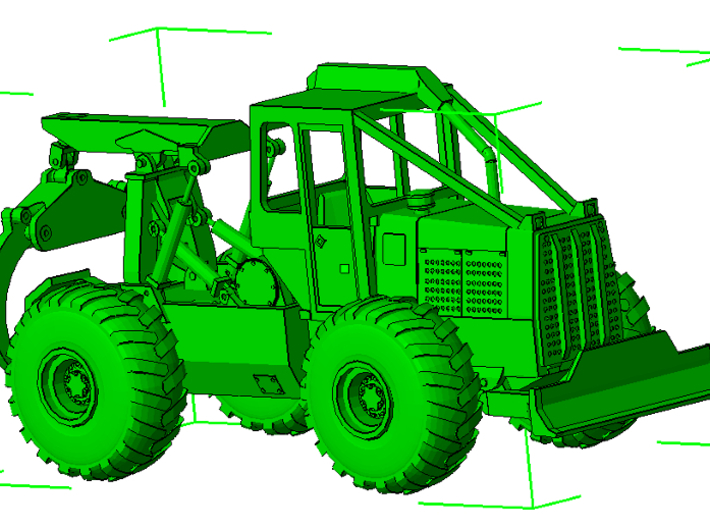 1/50th Clark Log Skidder 3d printed As assembled with tires and grapple available separately