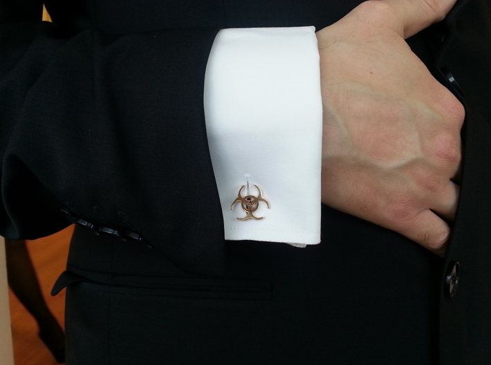 BIOHAZARD Cufflinks 3d printed 