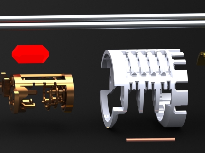 GCM124-CC-01-4 - Crystal Chamber Part4 - Bronze 3d printed 