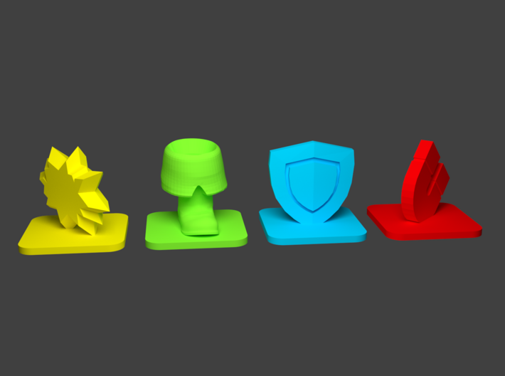 Krosmaster Tension Dice Tokens 3d printed Rendered models