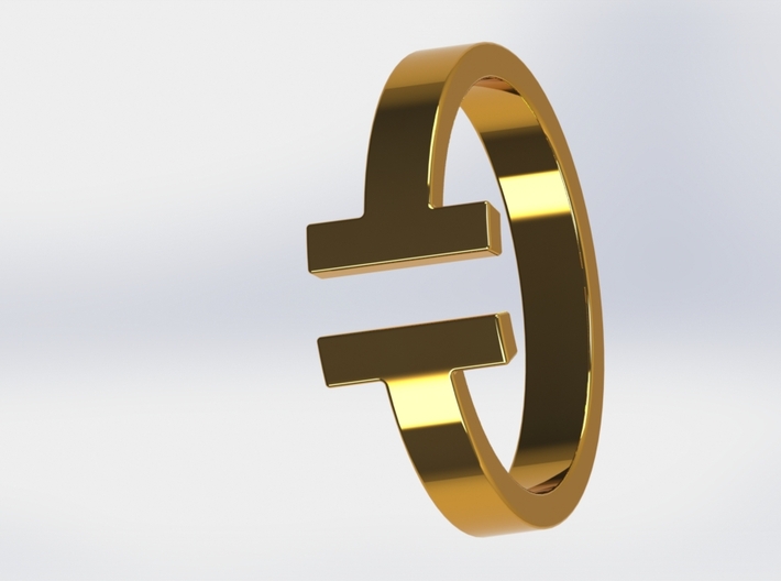 IT Ring 3d printed Gold Render