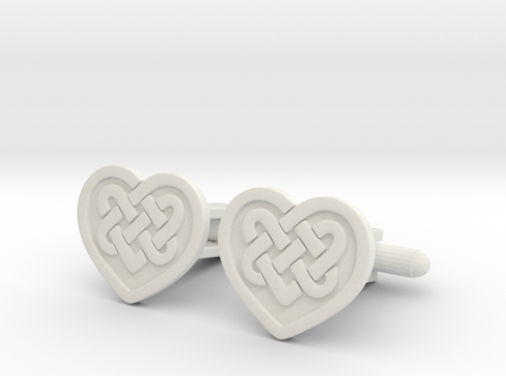 Heart Cufflink 3d printed