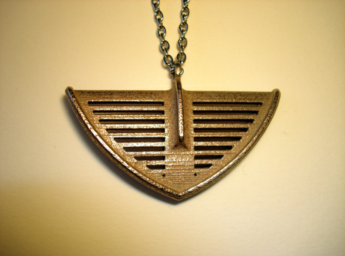 V21 Necklace Pendant 3d printed Photo of an actual pendant. Chain not included.