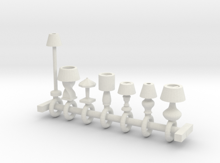 HO Scale lamp assortment 3d printed