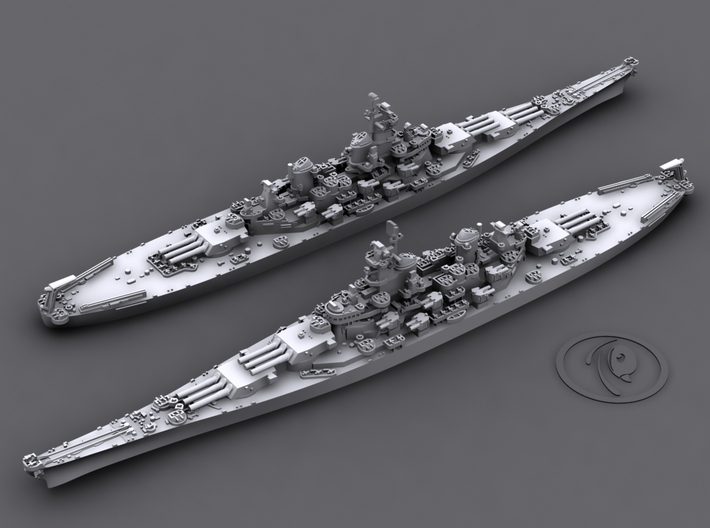 1/4800 US BB Iowa-class (WW2) (1+1+2) 3d printed BB62 New Jersey[1944]