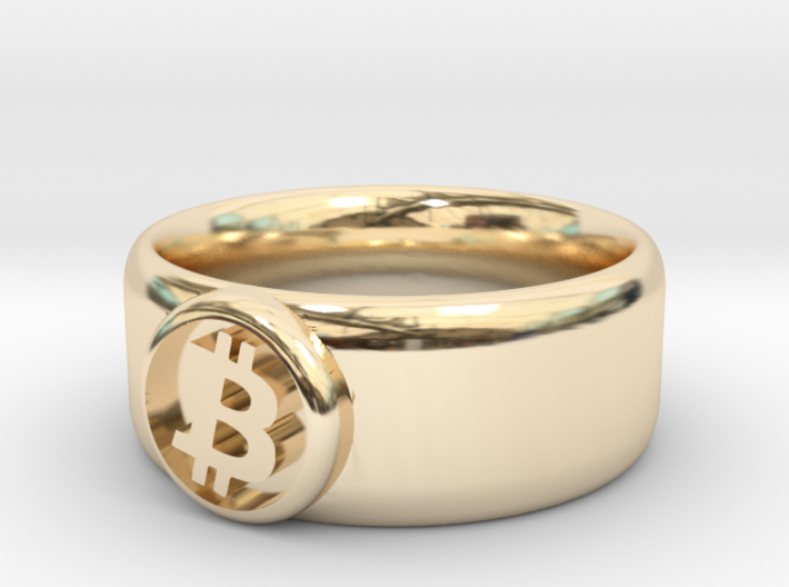 Bitcoin Ring (BTC) - Size 8.5 (U.S. 18.54mm dia) 3d printed