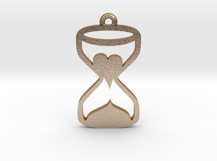 Heart Hourglass Necklace 3d printed