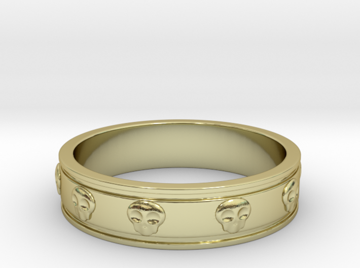 Ring with Skulls - Size 9 3d printed