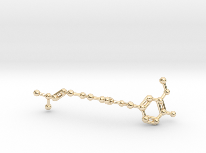 Capsaicin Molecule Necklace Keychain 3d printed